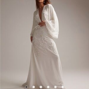 ISO- ASOS Cream Embellished Wedding Dress size 8